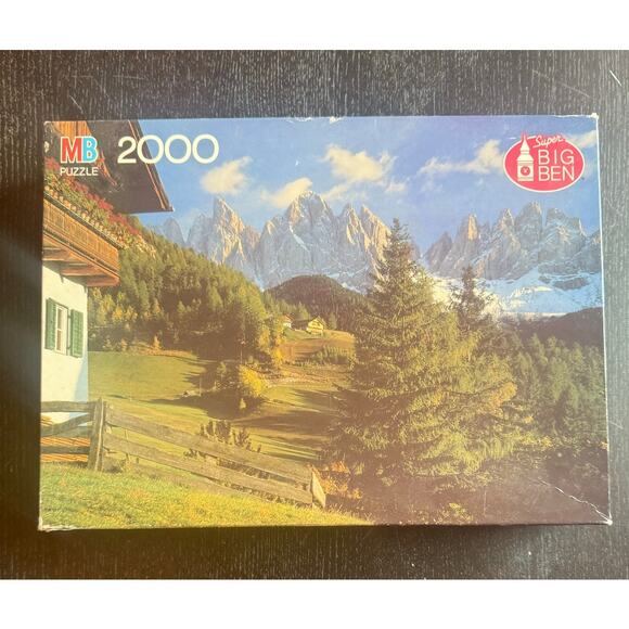 VTG MB Big Ben 2000 Piece Puzzle 4565-21 The Dolomites Italy Factory Sealed - Picture 1 of 5